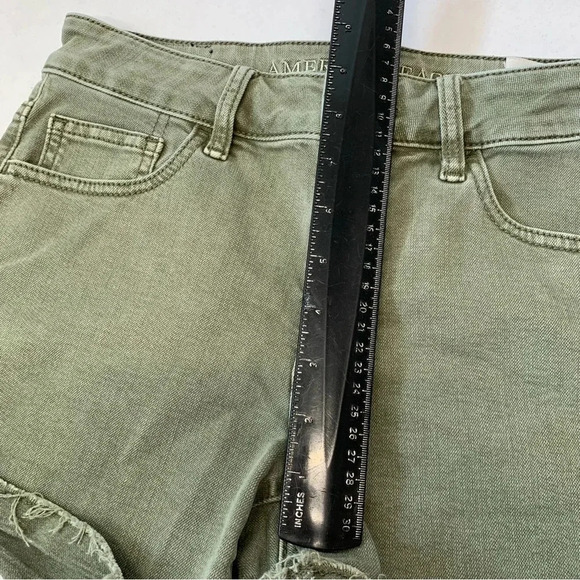 American Eagle Shorts Woman Lot 4 Hi Rise Shortie Super Stretch Blue Green Moto - Picture 14 of 16